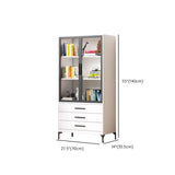 White Rectangle Steel Accent Storage Display Cabinet Image - 26