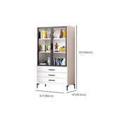 White Rectangle Steel Accent Storage Display Cabinet Image - 27