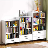 White Rectangle Steel Accent Storage Display Cabinet Image - 9