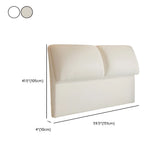 White Rectangle Upholstered Panel Headboard with Legs #size