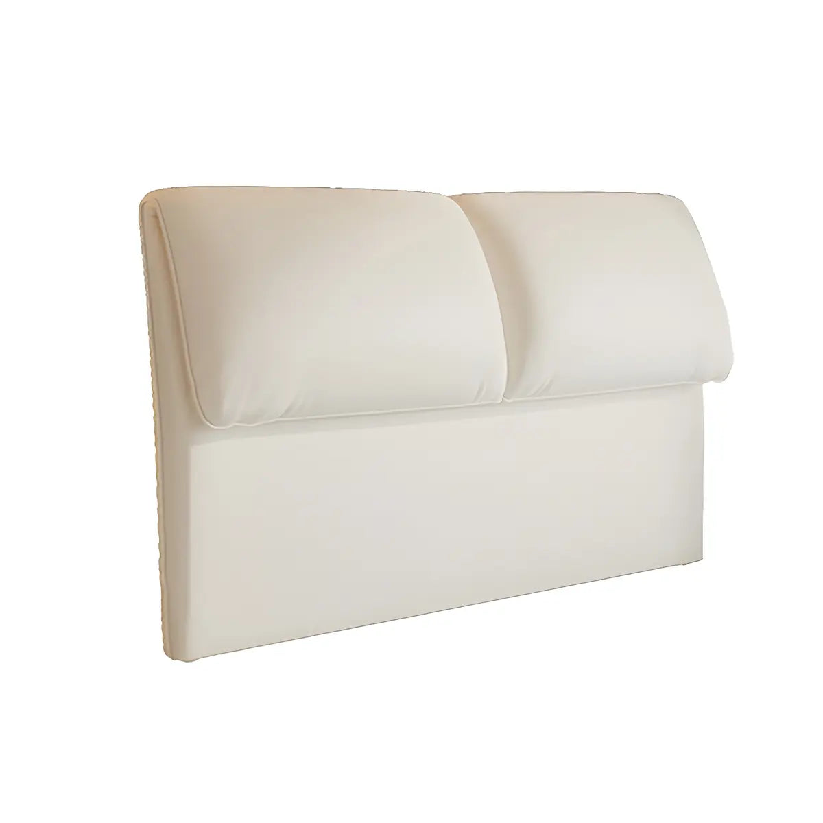 White Rectangle Upholstered Panel Headboard with Legs Image - 7