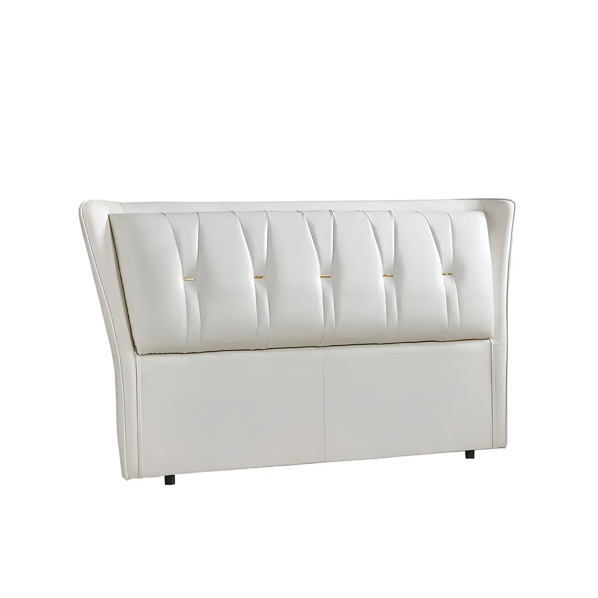 White Rectangle Upholstered Wingback Headboard with Leg Image - 10