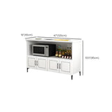 White Rectangle Wood Open Storage Stationary Kitchen Island #size