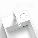 White Rectangular Ceramic Left Trapway Bowl Sink Image - 10