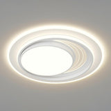 White Rectangular LED Flush Mount Ceiling Fixture Image - 12