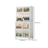 White Rectangular Metal Kitchen China Cabinet White Image - 38