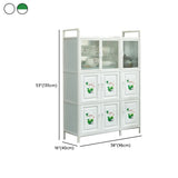 White Rectangular Steel Kitchen Storage China Cabinet #size