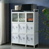 White Rectangular Steel Kitchen Storage China Cabinet Image - 7