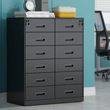 White Rectangular Steel Medium Office Filing Cabinet Image - 10