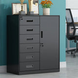 White Rectangular Steel Medium Office Filing Cabinet Image - 16