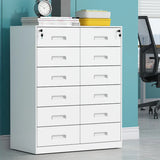 White Rectangular Steel Medium Office Filing Cabinet Image - 17