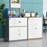 White Rectangular Steel Medium Office Filing Cabinet Image - 3