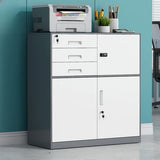 White Rectangular Steel Medium Office Filing Cabinet Image - 4