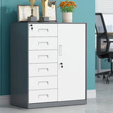 White Rectangular Steel Medium Office Filing Cabinet Image - 8