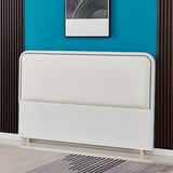 White Rectangular Upholstered Headboard with Legs Image - 13