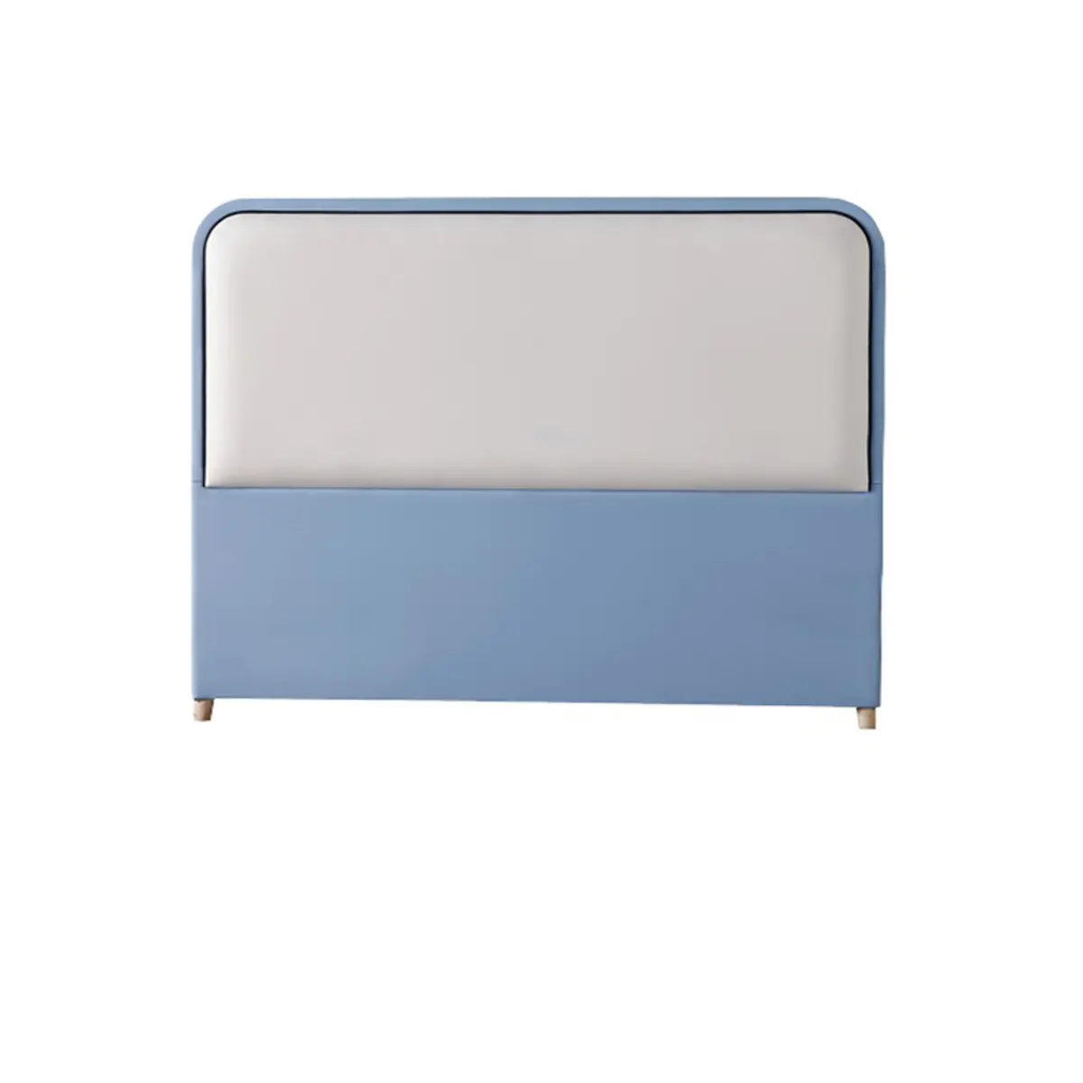 White Rectangular Upholstered Headboard with Legs Image - 9