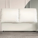 White Rectangular Upholstered Panel Headboard with Legs Image - 1