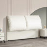 White Rectangular Upholstered Panel Headboard with Legs Image - 2