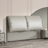 White Rectangular Upholstered Panel Headboard with Legs Image - 3