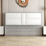 White Rectangular Upholstered Standard Height Headboard Image - 1