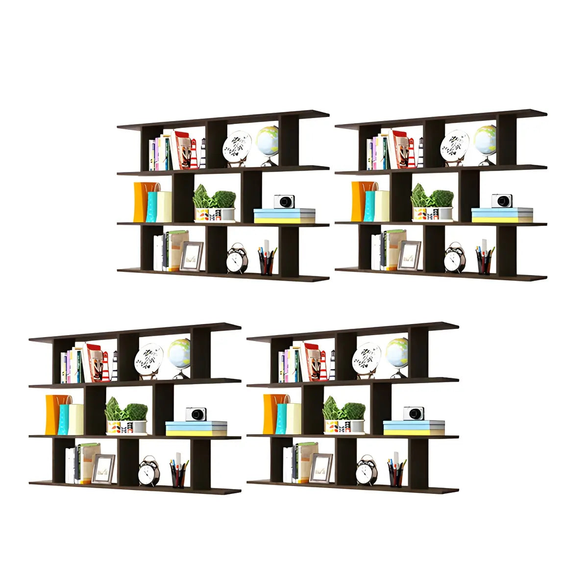 White Rectangular Wood Large Wall Mounted Wine Rack Image - 14