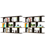 White Rectangular Wood Large Wall Mounted Wine Rack Image - 4