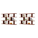 White Rectangular Wood Large Wall Mounted Wine Rack Image - 5