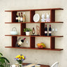 White Rectangular Wood Large Wall Mounted Wine Rack Image - 6