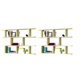 White Rectangular Wood Large Wall Mounted Wine Rack Image - 8