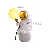 White Resin LED Astronaut Moon Decorative Table Lamp #size