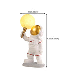 White Resin LED Astronaut Moon Decorative Table Lamp Image - 15