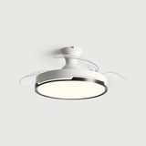 White Round 3 Clear Blade Ceiling Fan with LED Light Image - 12