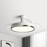 White Round 3 Clear Blade Ceiling Fan with LED Light Image - 15