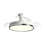 White Round 3 Clear Blade Ceiling Fan with LED Light Image - 5