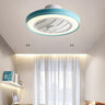 White Round Bladeless Modern Ceiling Fan with LED Light Image - 15