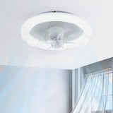 White Round Clear Blades Ceiling Fan with LED Light Image - 16