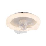 White Round Clear Blades Ceiling Fan with LED Light Image - 7