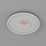 White Round Cloud Sun Pattern Dimmable Flush Mount Lamp Image - 6