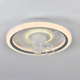 White Round LED 7 Blades Remote Ceiling Fan with Light Image - 6