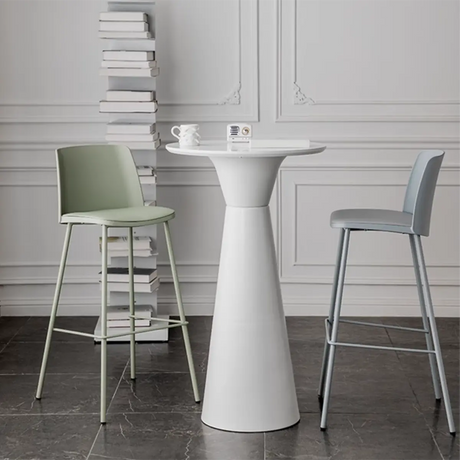 White Round Metal Medium Bar Table for Elegant Spaces Image - 1