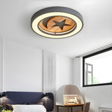 White Round Moon Star Small LED Flush Mount Light Image - 4