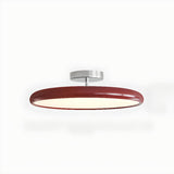 White Round Semi-Flush Mount Ceiling Light Bedroom Image - 10