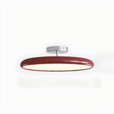 White Round Semi-Flush Mount Ceiling Light Bedroom Image - 11