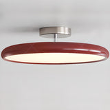 White Round Semi-Flush Mount Ceiling Light Bedroom Image - 14