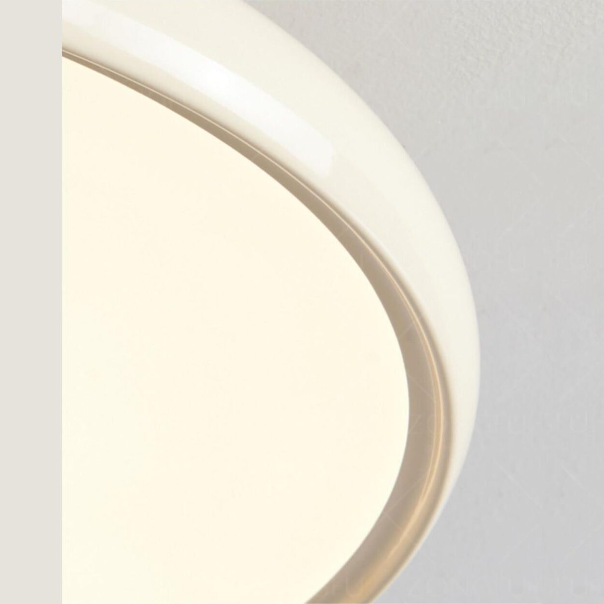 White Round Semi-Flush Mount Ceiling Light Bedroom Image - 16