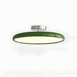 White Round Semi-Flush Mount Ceiling Light Bedroom Image - 6