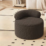 White Round Sherpa Stool Sponge Mini Storage Ottoman Image - 15