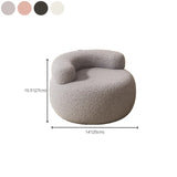 White Round Sherpa Stool Sponge Mini Storage Ottoman #size