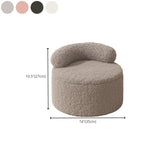 White Round Sherpa Stool Sponge Mini Storage Ottoman Image - 20