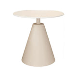 White Round Sintered Stone and Steel Pedestal Side Table Image - 4